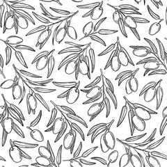 Fototapeta premium Olive pattern 1 black