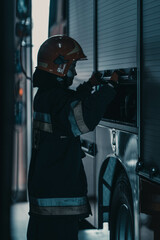 Strażak podczas akcji 