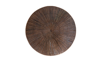 Background and texture of Foliage Weaving from Leaves from weave. circular shape is coated with brown lacquer. For the floor to put glass and decorate the walls. with clipping path.