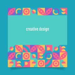 Flat mosaic creative design banner. - Vector.