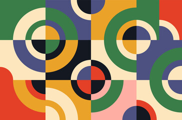 Bauhaus Geometry Artwork Abstract Vector Design Background. - Vector.