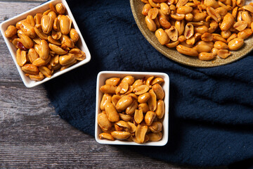 delicious snack fried spicy peanuts