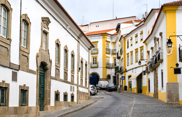 Plakat Architecture of the old town of Evora in Portugal