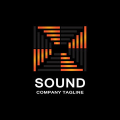 music sound wave logo icon vector, speaker and headset