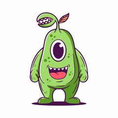 Cute cartoon monster. funny fantastic creatures vector