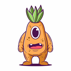 Cute cartoon monster. funny fantastic creatures vector