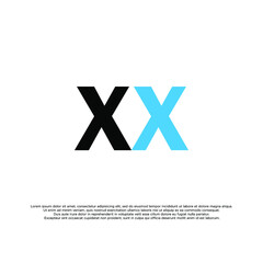 Simple modern minimalist logo of letter x with white background