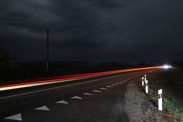 driving on highway at night