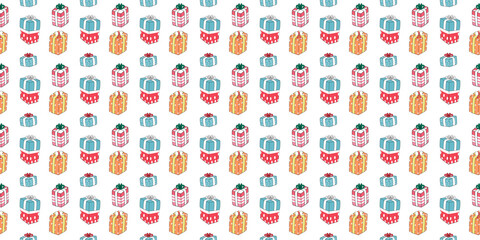 Christmas patterns designed in doodle style in bright colors suitable for digital paper, t-shirt designs, gift wrapping paper, Christmas decorations, fabric prints, cushion designs, T-shirt, wallpaper