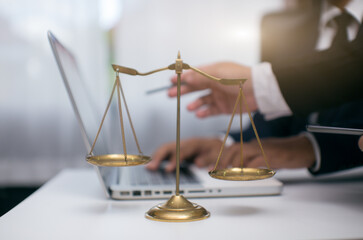 Lawyers having team Concepts of Law and Legal services