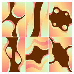 a set modern vector template for brochures, flyers, flyers, covers. Abstract fluid 3d shape vector background in trendy liquid color set. liquid graphic composition illustration