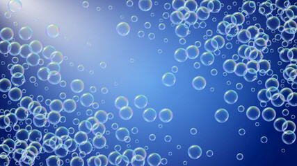 Bathtub foam. Detergent soap bubble and suds for bath. Shampoo.