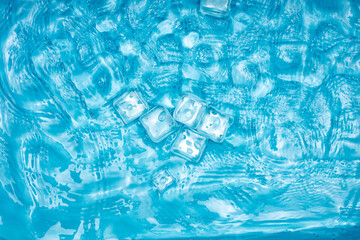 Cool transparent ice in summer