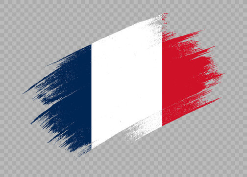 France flag with brush paint textured isolated  on png or transparent  background,Symbol of France, template for banner,card,advertising ,promote,web design,vector, top olympic gold winner