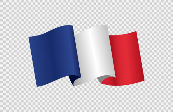 Waving flag of France isolated  on png or transparent  background,Symbol of France,template for banner,card,advertising ,promote, TV commercial,web, vector illustration top olympic gold winner