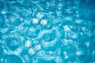 Cool transparent ice in summer