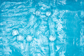 Cool transparent ice in summer