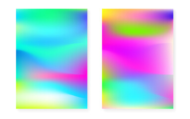 Holographic gradient background set with hologram cover.