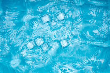 Cool transparent ice in summer