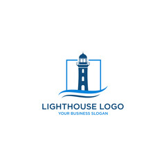 LIGHTHOUSE LOGO WITH SEA WAVE