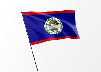 Belize flag flying high in the isolated background Belize independence day. World national flag collection