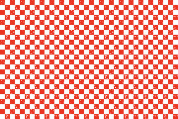 市松模様　赤　ガサガサ