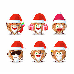 Santa Claus emoticons with gingerbread heart cartoon character