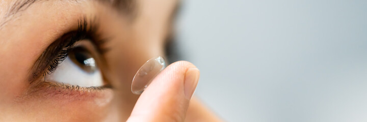 Inserting Contact Lens In Eye