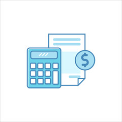 Calculator vector with blue and white color suitable for accounting icon or illustration