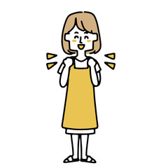やる気になっている主婦のイラスト