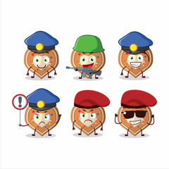 A dedicated Police officer of gingerbread heart mascot design style