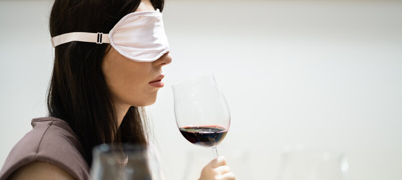 Blindfold Woman Blind Drink Taste