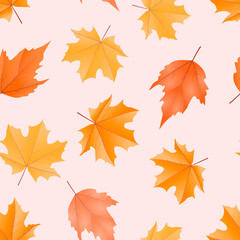 Seamless autumn leaf pattern design