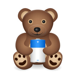 Teddy bear with battery