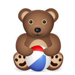 Teddy bear with beach ball