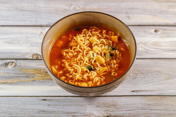 Spicy and delicious Korean instant ramen
