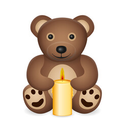 Teddy bear with candle
