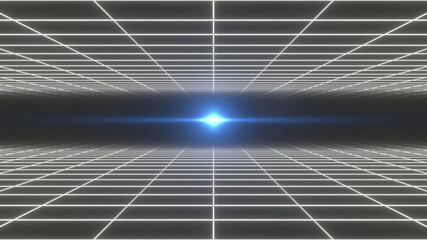 ワイヤーフレーム SYNTHWAVE レトロ 水平線 [別Verあり]