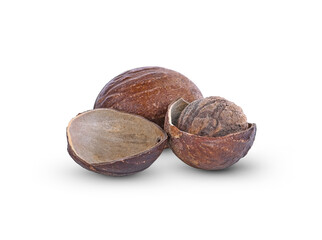 Nutmeg isolated on white background