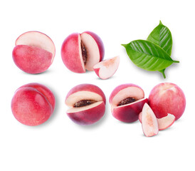 Peach fruit isolated on white background