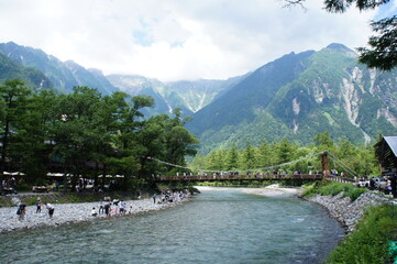 長野　上高地　カッパ橋　かっぱ橋　河童橋