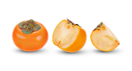 persimmon fruit on white background