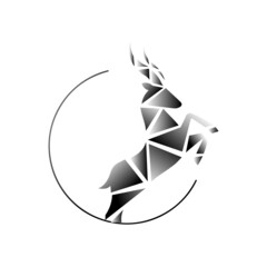 creative brand sign goat antelope deer bucks logo design vector illustration