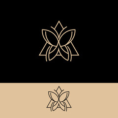 modern line style Beauty butterflies Butterfly logo design template Vector illustration