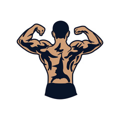 bodybuilder, fitness body isolated on a white background