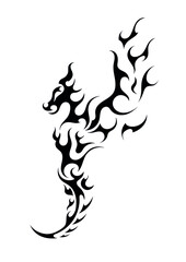 fire dragon reptile monster beast tattoo sticker