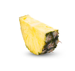 Pineapple fruit stacks on white background