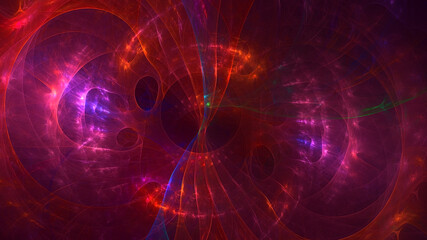 3D rendering abstract red fractal light background