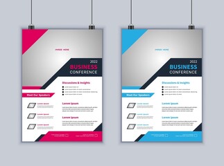 Creative vector business brochure, flyer, magazine cover & poster template. 2 page flyer design. Modern flyer design.
