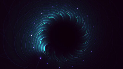 3D rendering abstract blue fractal light background